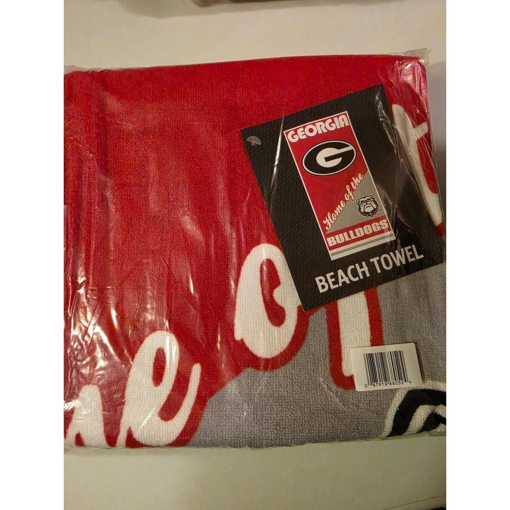 2 Georgia Bulldogs NCAA Beach Towel Red White Northwest Group 28x58 Cotton New